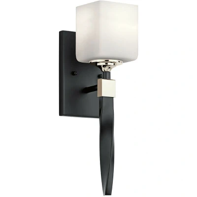 Image of Kichler Marette Wall Lamp with Shade Black, IP44