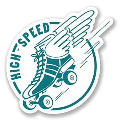 Image of 2 x Roller Derby Skates Vinyl Sticker Decal Bike Laptop Car Club Fun #5593 (10cm 10cm)