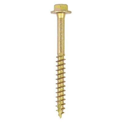 Image of TIMCO Advanced Coach Screw Hex Flange Head Slash Point Yellow 6.0 x 40 Box of 100 (640SCSY)