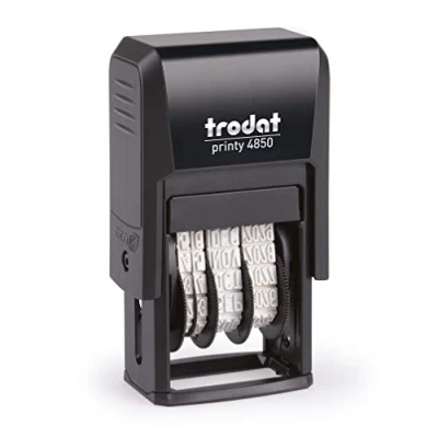 Image of Trodat Printy Dater 4850 Personalised Custom Office and Business Stamp Allows 1 Line of Text Impression Size 23 x 4 m + 3.8 mm Date