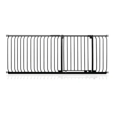 Image of Safetots Elite Pressure Safety Gate, 189cm 198cm, Matt Black, Fit Stair Baby Gate for Doors Hallways and Spaces, Barrier, Easy Installation