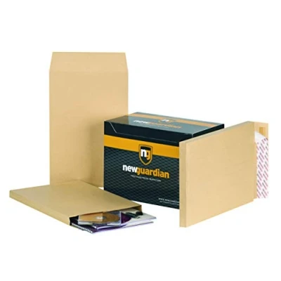 Image of New Guardian Envelopes Heavyweight Peel and Seal Gusset 25mm 130gsm Manilla 381x254mm [Pack of 100]