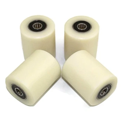 Image of 4 Pieces Nylon Polyamide Rollers 40 mm diameter 50 wide 8 bearing Precisely Machined in the EU (40 8)