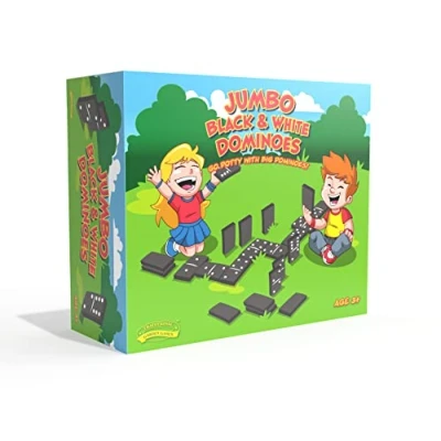 Image of Traditional Garden Games Jumbo Black &amp; White Dominoes