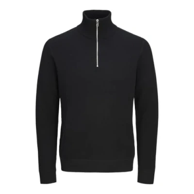 Image of JACK&amp;JONES Jprbluchrister Knit Half Zip, black beauty, L