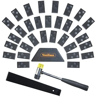 Image of VonHaus Laminate Flooring Tools Kit with 30 Floor Spacers, Mallet, Wedge and Bar Fitting Kit, Easy to Use Suitable for Domestic Purposes