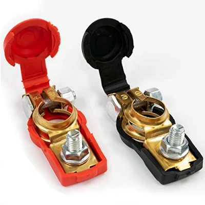 Image of 1 Pair Car Battery Terminal Connectors, Release Disconnect Terminals, Pole Terminals Screw Clamp Connection Boat Truck Van