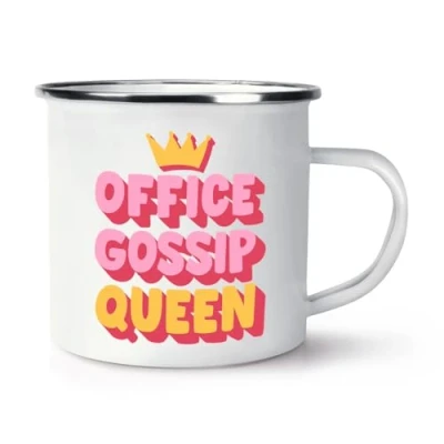 Image of Office Gossip Queen Enamel Mug Cup