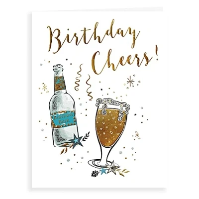 Image of Koko Designs Luxury Beautiful Contemporary Birthday Cheers Card 8 x 6 inches