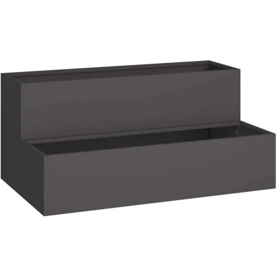 Image of vidaXL Garden Planter 2 Tier Black Steel, 100x60x45 cm