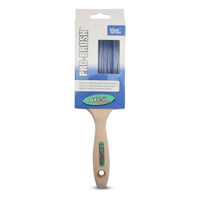 Image of Axus Decor Pro Paint Brush (Blue Color) 3&quot;/75mm For All Paints, Synthetic Filaments, Beavertail Handles, Rust Resistant Stainless Steel, Compatible with Brushmate vapour boxes