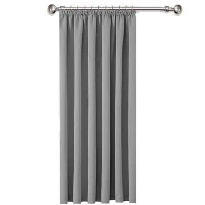 Image of AMEHA Blackout Curtains Pencil Pleat Light Grey for Bedroom 66x84 Inch Thermal Insulated Super Soft Door Curtain 1 Panel with Tieback