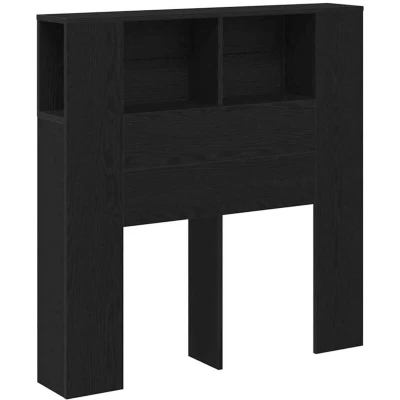 Image of vidaXL Headboard Cabinet Black Oak 100x19x104.5 cm Made of Engineered Wood