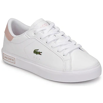 Image of Lacoste Powercourt Trainers for kids, Size: 2.5, White/light pink High quality imitation leather