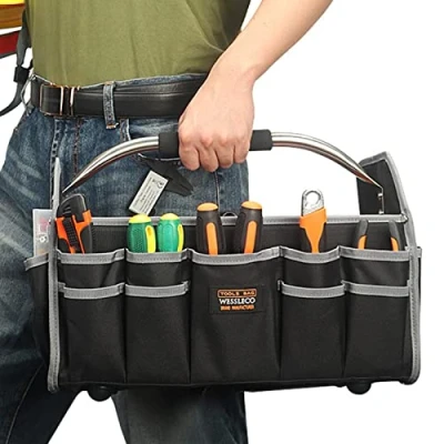 Image of Veeteah Open Top Tool Bags,Small Carry Bag for Tools Pockets Electricians, Tote Socket Organizer Boxes, Maintenance