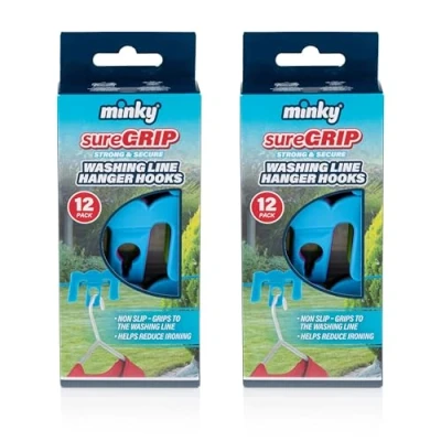 Image of Minky Sure Grip Washing Line Hanger Hooks 12pk