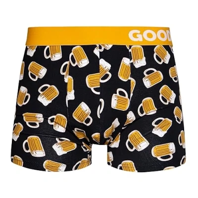 Image of Dedoles Men&#039;s &amp; Boys&#039; Boxers Underwear Boxer Shorts Cotton Trunks Funny Designs Astronaut Hamster Games Books Gift for Him, Design: Draught Beer, Colour: Black, Size: L