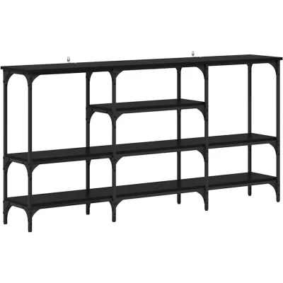 Image of vidaXL Console Table Black oak 160 x 29 80 cm Engineered wood