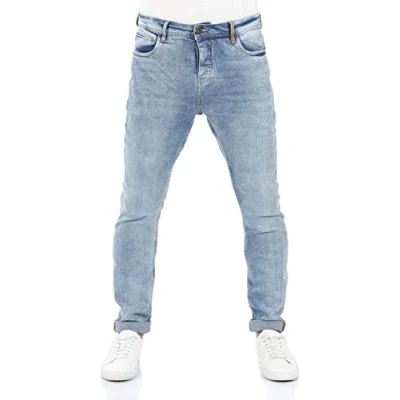 Image of riverso RIVToni Men&#039;s Jeans Trousers Tapered Fit Cotton Denim Stretch Black Blue Grey W29 W30 W31 W32 W33 W34 W36 W38, Dark (D212), 29 W/32 L