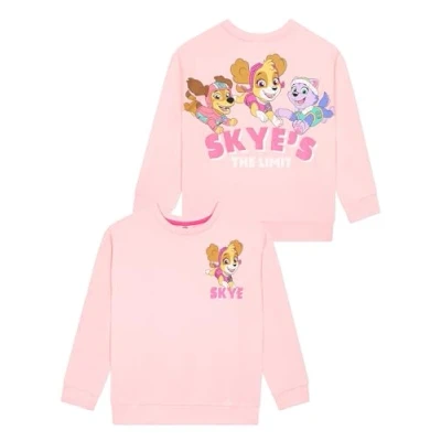 Image of Paw Patrol Jumper Girls Sweatshirt Skye Girls&#039; Jumpers Glittery Kids Pink 4 5 Years