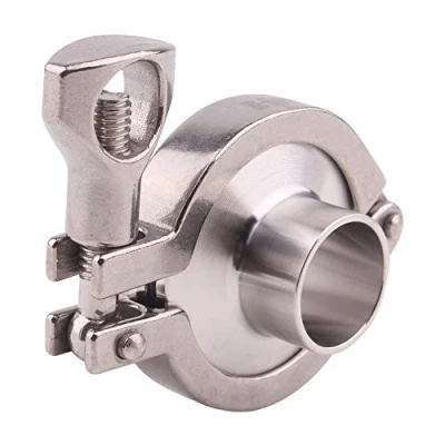 Image of DERNORD Stainless Steel Tri clamp (Tri Clover Clamp) + 2 Pcs SUS304 Sanitary Pipe Weld Ferrule Viton Gasket (1 Inch)