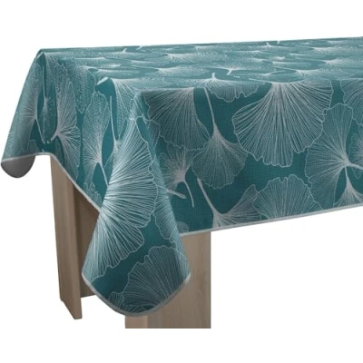 Image of Le linge de Jules Biloba Stain Resistant Tablecloth Rectangular 150 x 300 cm Green