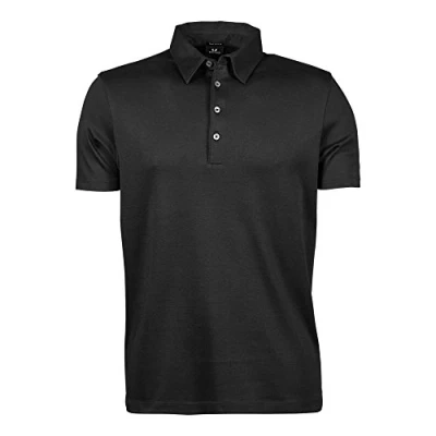 Image of Tee Jays Mens Short Sleeve Polo Shirts, Black, XX Large. TJ1440