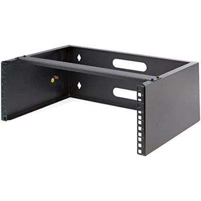 Image of StarTech.com 4U Wall Mount Network Rack 14 Inch Deep (Low Profile) 19&quot; Patch Panel Bracket for Shallow Server and IT Equipment, Switches 44lbs/20kg Weight Capacity, Black (WALLMOUNT4)