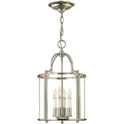 Image of Gentry 4 Candle Medium Pendant Light Polished Nickel