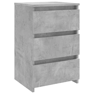 Image of vidaXL Bed Cabinet Home Bedroom Living Room Furniture Bedside Side Storage Space Nightstand Table Chipboard 40x35x62.5 cm Concrete Grey