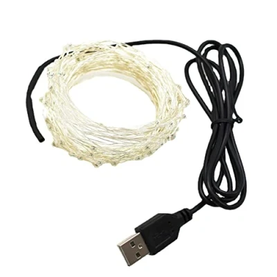 Image of ansu USB LED Copper Wire String Fairy Light Strip Lamp Xmas Waterproof Lights (Blue,1M 10LED)