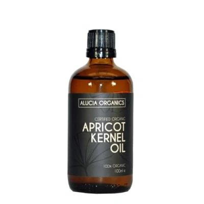 Image of ALUCIA ORGANICS Certified Organic Apricot Kernel 100% Pure for Face, Body &amp; Hair Natural, Cold Pressed Unrefined Vegan Cruelty Free (100ml)