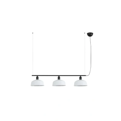 Image of Tatawin Medium Bar Pendant Ceiling Light Black, Gloss White 3x E27