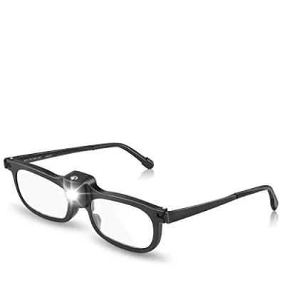 Image of Delixike 200% Magnifying Glass with Light, LED Illuminated Glasses, Bright Vision Hands Free for Tight Work, Jewellery, Crafts, Reading, Hobby