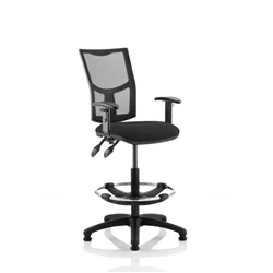 Image of Eclipse Plus II Lever Operator Chair Mesh Back Black Adjustable Arms