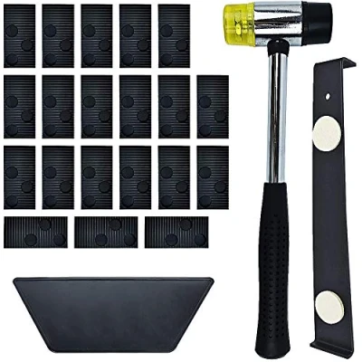Image of laminate Wood flooring Installation Kit tools with Tapping Block, Pull Bar, Mallet and 20 Spacers (A)