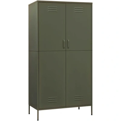 Image of vidaXL Wardrobe Olive Green 90x50x180 cm Steel