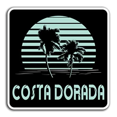 Image of 2 x 10cm Costa Dorada Sun Vinyl Stickers Travel Sticker Laptop Luggage #23935 (10cm Tall)