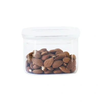 Image of Pebbly Square 500ml Glass Food Container With Lid