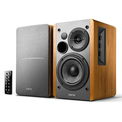 Image of Edifier R1280DB Powered Bluetooth Bookshelf Speakers Optical Input Wireless Studio Monitors 4 Inch Near Field Speaker 42w RMS Wood Grain