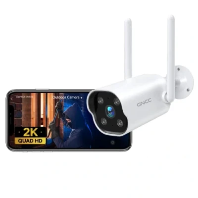 Image of GNCC 2K Security Camera Outdoor with Detection Alarm, 2.4G WiFi CCTV Camera, Motion Detection, Night Vision, Two Way Talk, IP65 Waterproof, APP Remote Control (T1Pro)