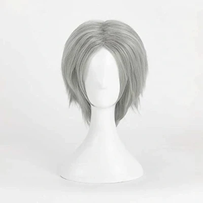 Image of Anime Cosplay Wig, Devil May Cry 5 Dante Short Silver Grey with Free Wig Cap, for Christmas Carnival Party Halloween Holiday Gifts Fans