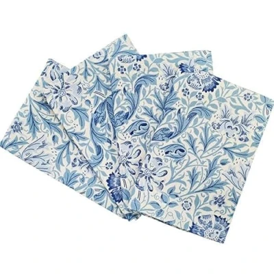 Image of William Morris Blue Compton Pack Of 4 Napkin