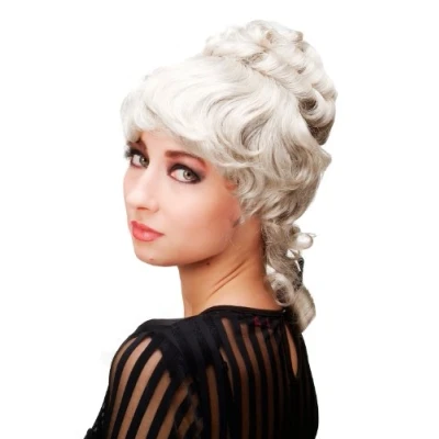 Image of Wig ME UP L.COLONIAL.Lady 101 Historic Lady Quality Baroque Victorian Colonal Era Beehive ringlets curled grey gray