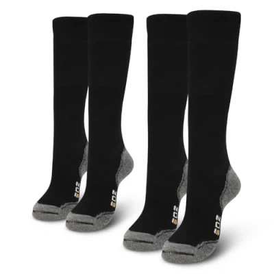 Image of EDZ Merino Wool Calf Length Boot Socks (Black) 2 Pack UK3 5, EU35 37.5