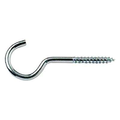 Image of Merriway BH04779 (2 Pcs) 100mm (4 inch) BZP Steel Screw In Ceiling Hook Pack of 2 Pieces