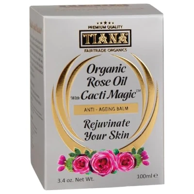 Image of TIANA Fairtrade Organic Rose Oil Anti Ageing Balm for Younger Skin, 100ml Pack of 1