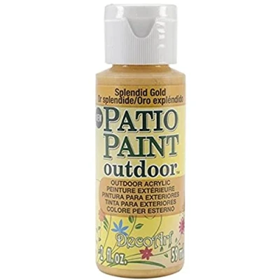 Image of DecoArt Outdoor Acylic Paint, Acrylic, Splendid Gold, 59 ml (Pack of 1)