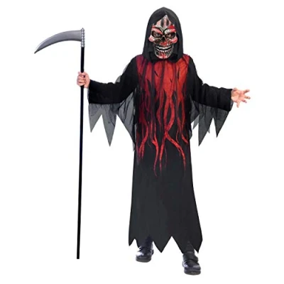 Image of amscan 9907097 Kids Dark Shadow Reaper Boys Halloween Fancy Dress Costume Age: 10 12 Years