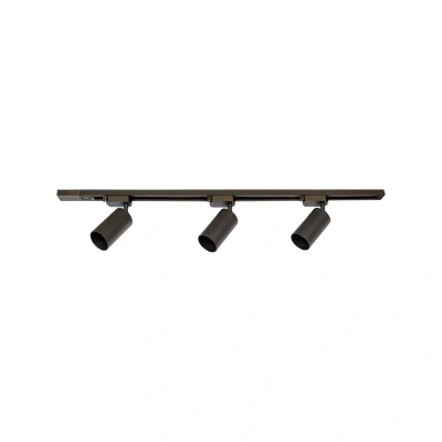 Image of 3 x GU10 1M Single Circuit Track Starter Kit Including Black Integral LED